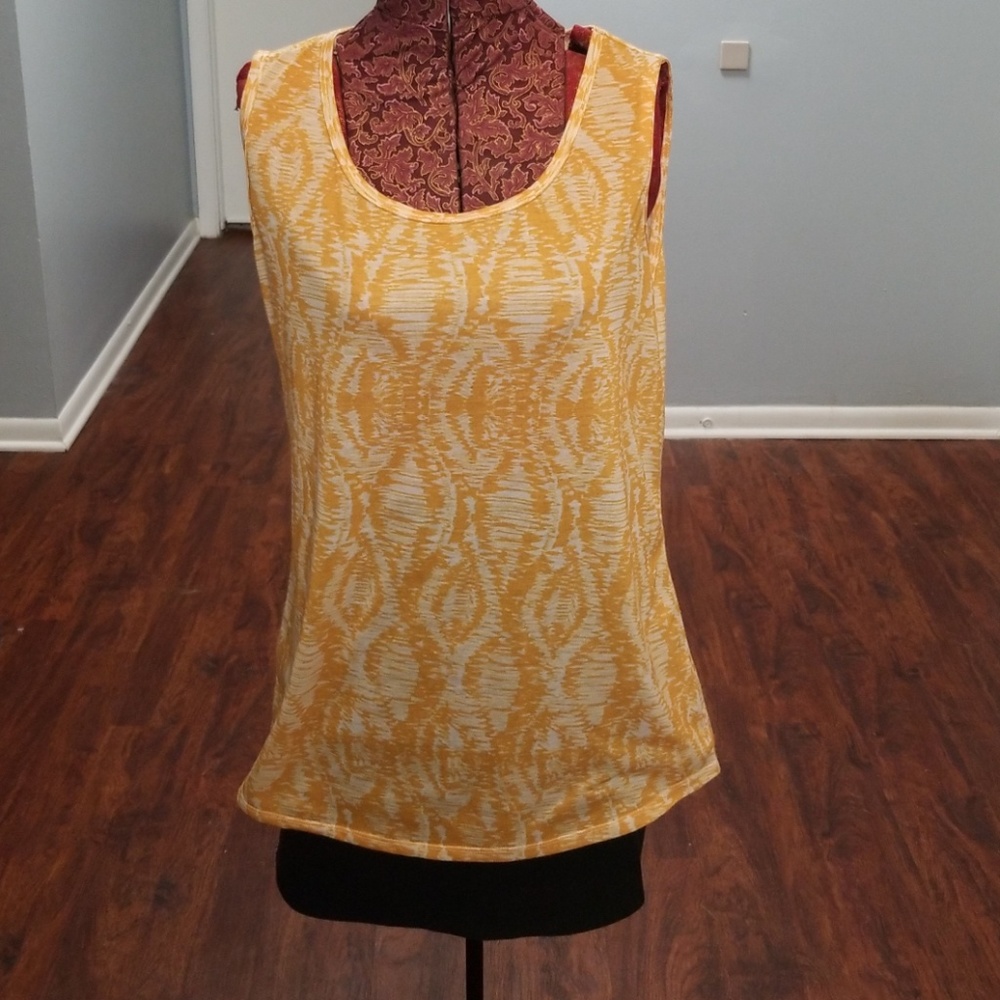 Yellow and Cream Coldwater Creek Blouse